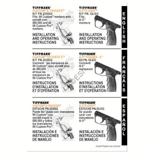 Tippmann 98 Custom E-Grip Installation Manual - TippmannParts