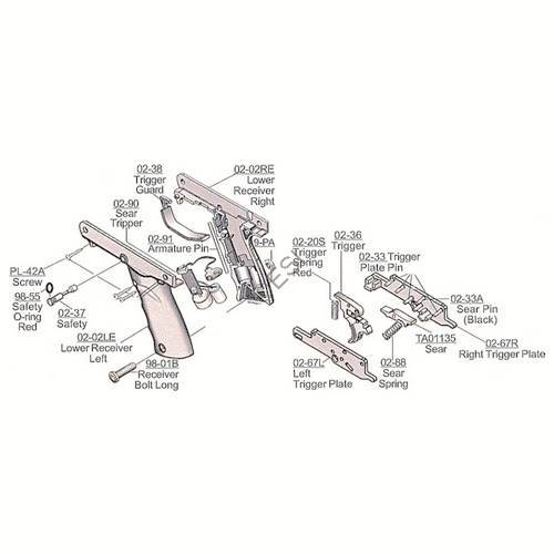 Tippmann A-5 E-Grip (Grip Only) Diagram - TippmannParts