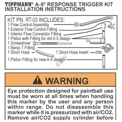 Tippmann A-5 RT Kit Installation Manual 2010-11 - TippmannParts