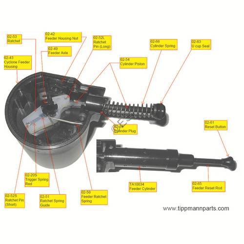 Tippmann X7 Cyclone Feed System Complete Diagram - TippmannParts