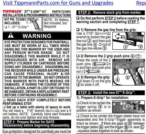 Tippmann X7 E-Grip v2 Manual - TippmannParts