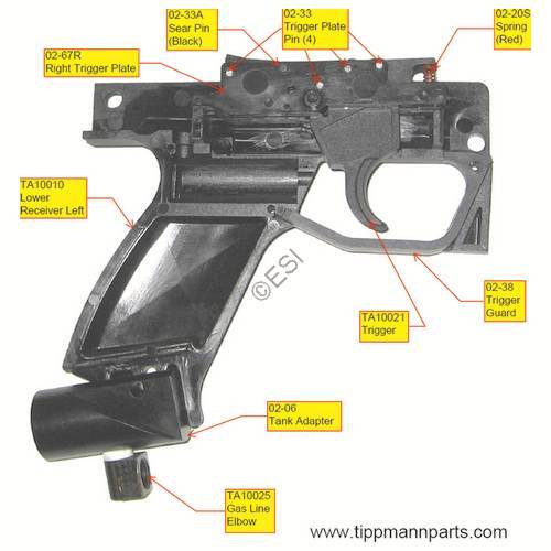 Tippmann X7 Grip Frame Assembly Diagram - TippmannParts