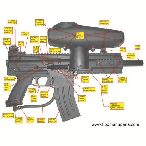 Tippmann X7 Right Side Diagram 2007-12-11 - TippmannParts