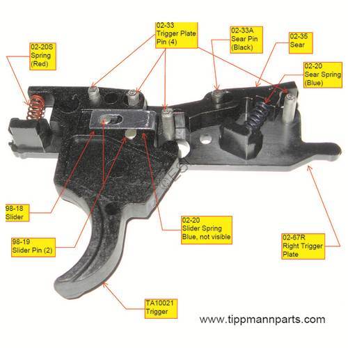 Tippmann X7 Trigger Assembly Diagram - TippmannParts