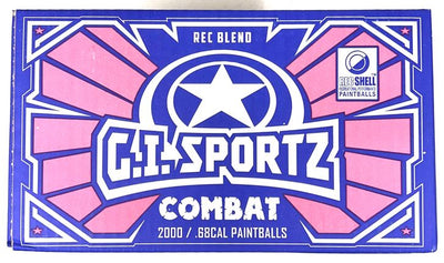 G.I. Sportz Combat 68Cal Paintballs - 2000ct Case (Olive Shell White Fill)