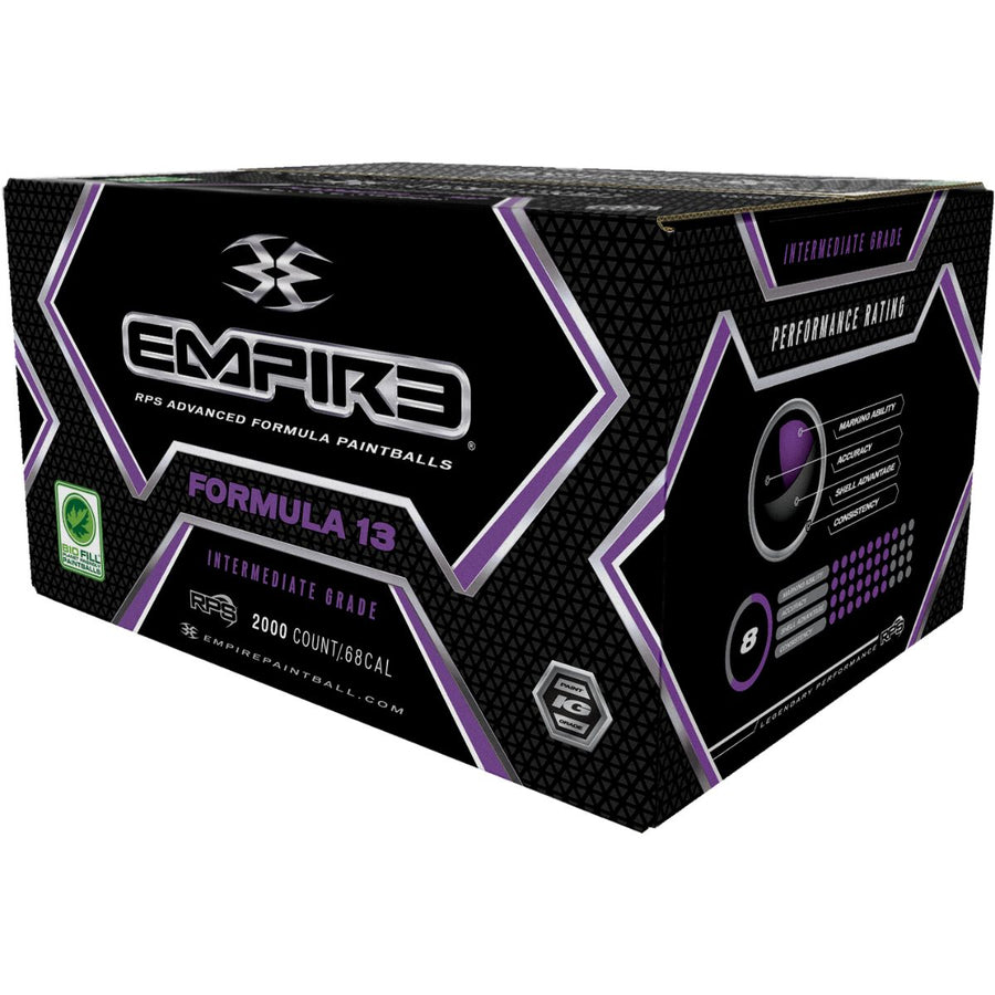 Empire Formula 13 68Cal Paintballs - 2000ct Case - Tan/Green Shell with Green Fill