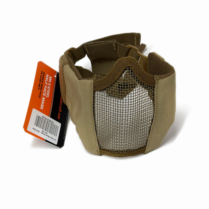 Air Raid Steel Mesh Half Face Mask with Soft Side Ears