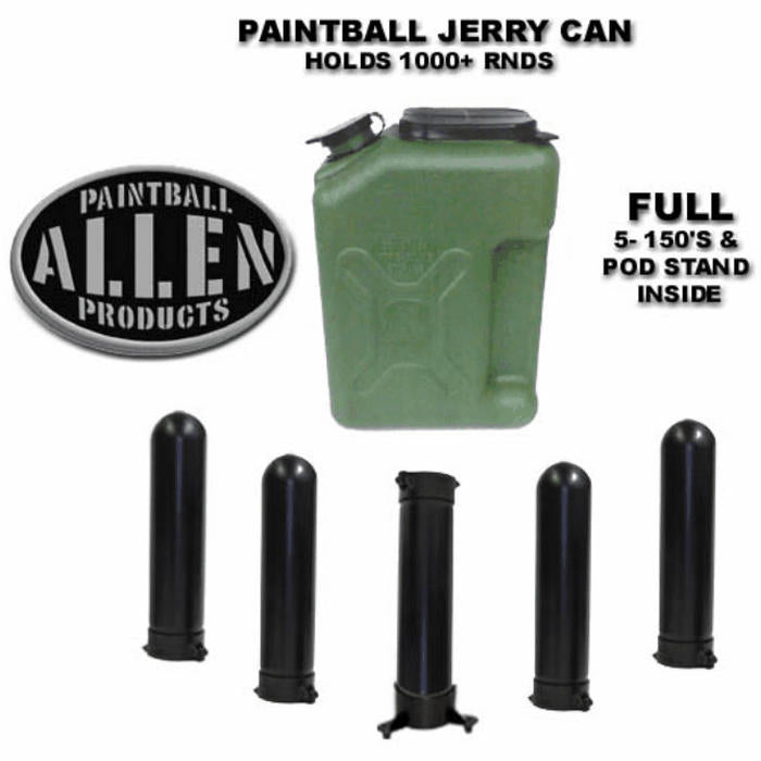 Allen Paintball Products (APP) Jerry Can Paintball Canister with 5 Pods and a Pod Stand
