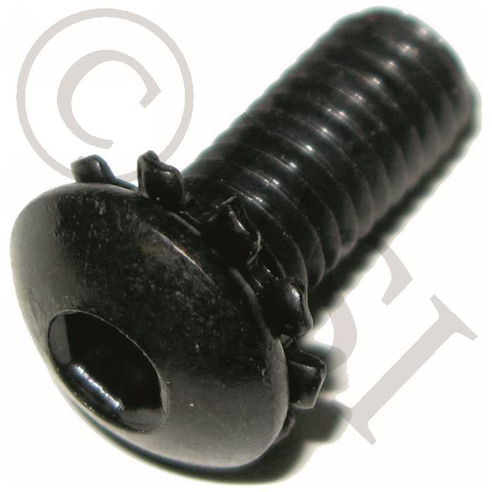 Grip Frame Screw with Washer - Black - Kingman Part #07C