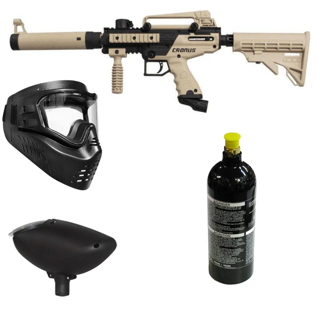 Tippmann Cronus Tactical Paintball Package with Co2 Bottle - Black and Tan