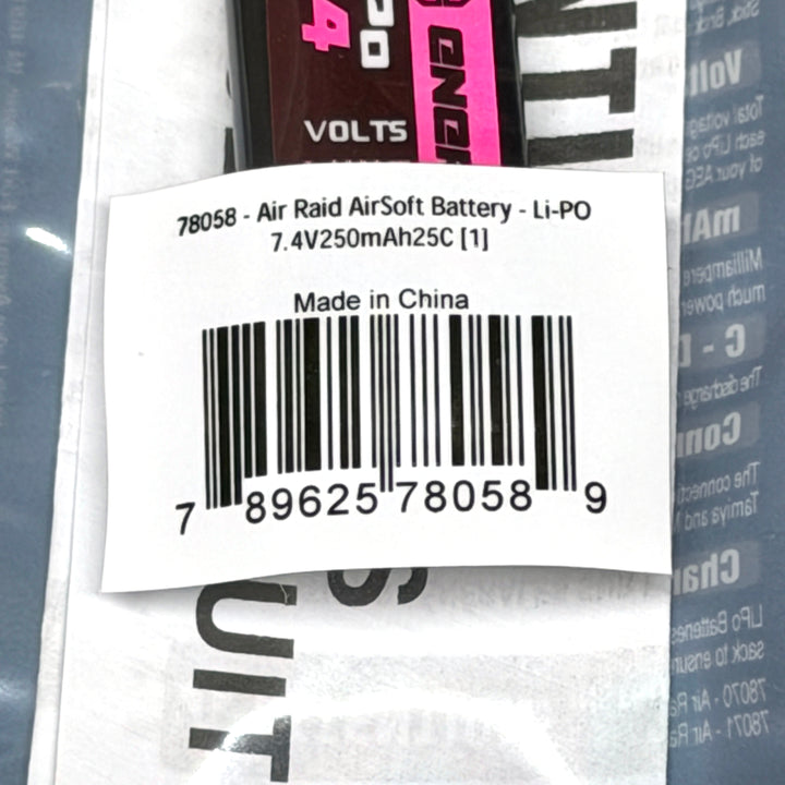 Air Raid Airsoft LiPo Battery 7.4V