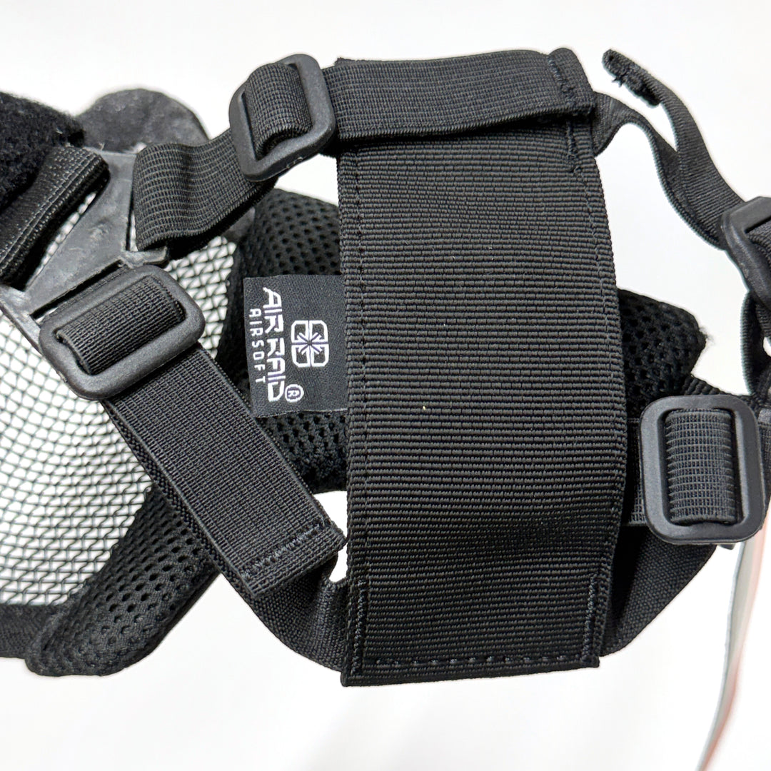 Air Raid Steel Mesh Half Face Mask with Soft Side Ears