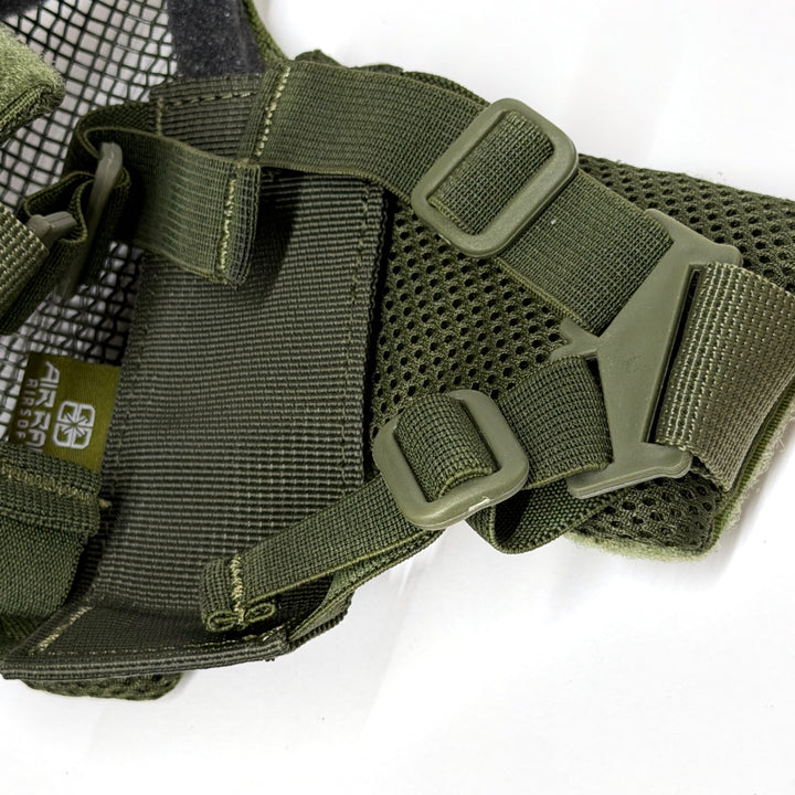 Air Raid Steel Mesh Half Face Mask with Soft Side Ears