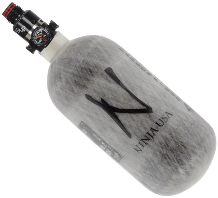 Ninja Grey Ghost Fiber Wrapped 4500psi HPA Tank with ProV2 Regulator - 45ci