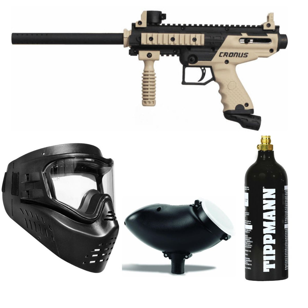 Tippmann Cronus Basic Paintball Package with Co2 Bottle - Black and Tan