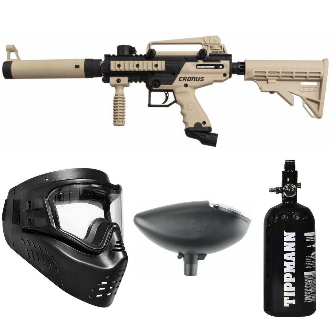 Tippmann Cronus Tactical Paintball Marker Package with HPA Tank - Black and Tan