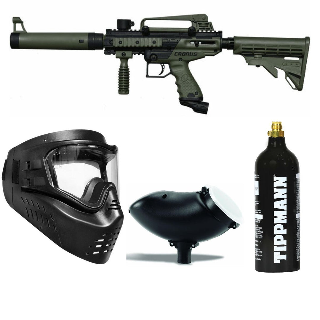 Tippmann Cronus Tactical Paintball Marker Package with Co2 Bottle - Olive