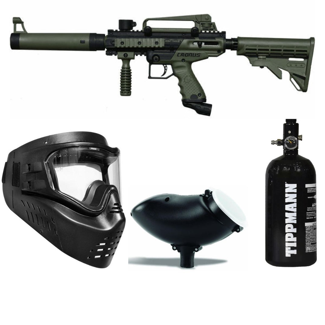 Tippmann Cronus Tactical Paintball Package with HPA Tank - Olive