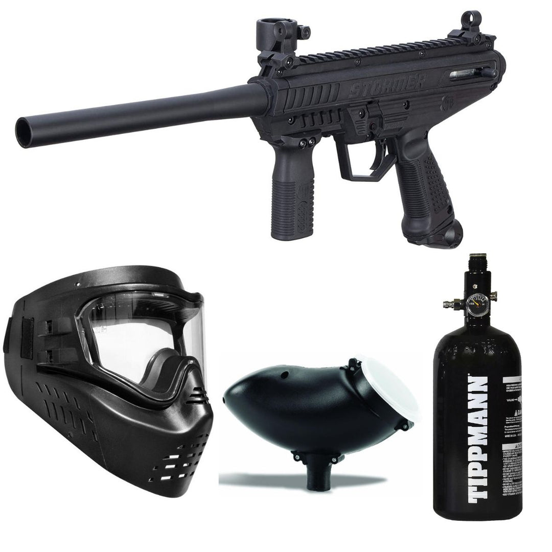 Tippmann Stormer Basic Paintball Gun Package with HPA Tank - Black