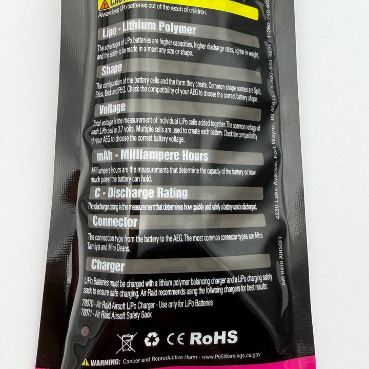 Air Raid Airsoft LiPo Battery 11.1v - TippmannParts