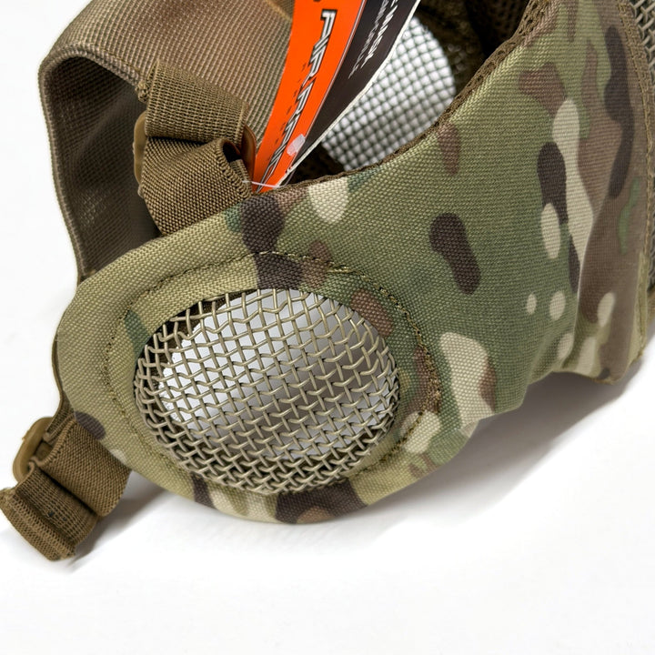 Air Raid Steel Mesh Half Face Mask with Steel Mesh Ears - TippmannParts