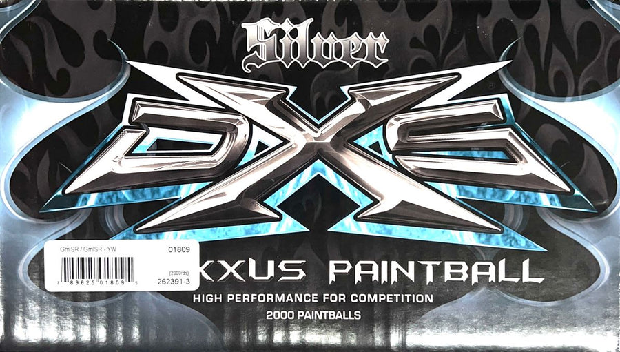 Draxxus DXS Silver 68Cal Paintballs - 2000ct Case - Silver Shell Yellow Fill - TippmannParts