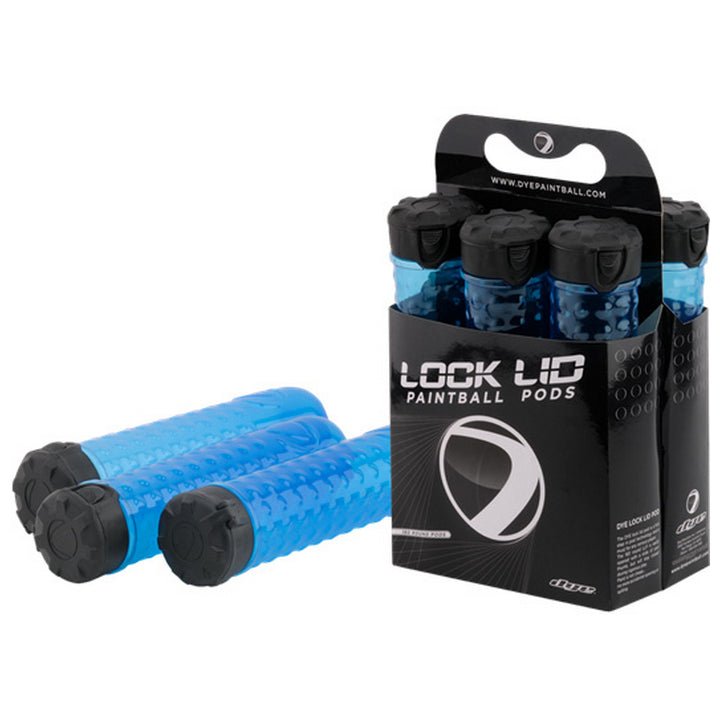 DYE Lock Lid Pod - Cyan Blue - 6 Pack - TippmannParts