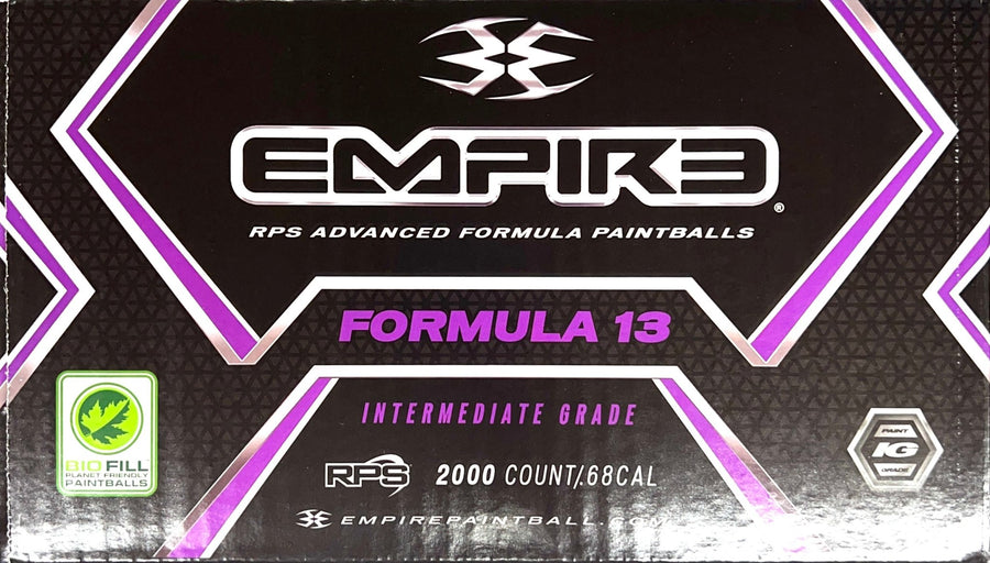 Empire Formula 13 68Cal Paintballs - 2000ct Case - Blue/Tan Shell Yellow Fill - TippmannParts