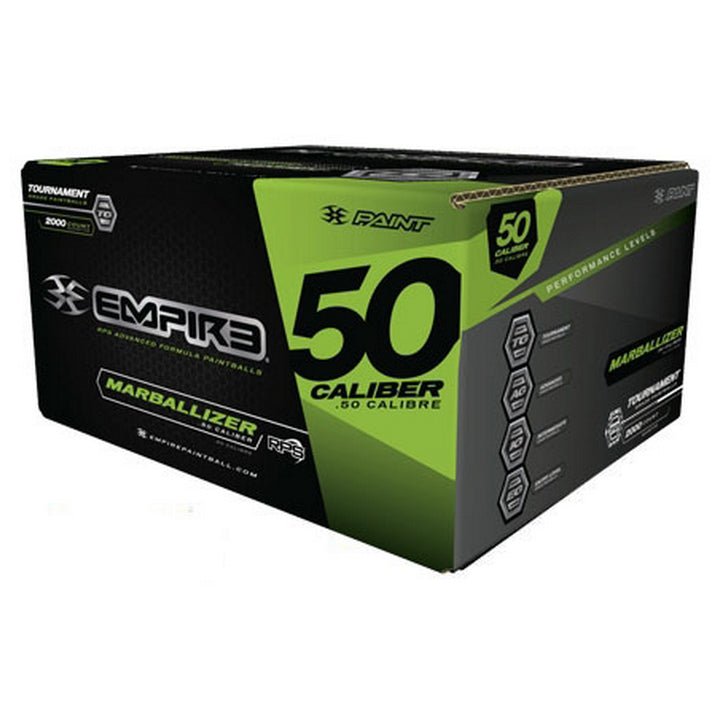 Empire Marballizer 50Cal Paintballs - 2000ct Case (Blue Swirl Yellow Fill) - TippmannParts