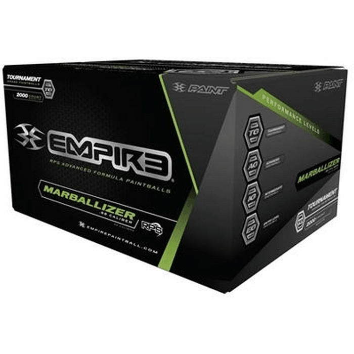 Empire Marballizer 68Cal Paintballs - 2000ct Case (Black & Green Swirl Green Fill) - TippmannParts