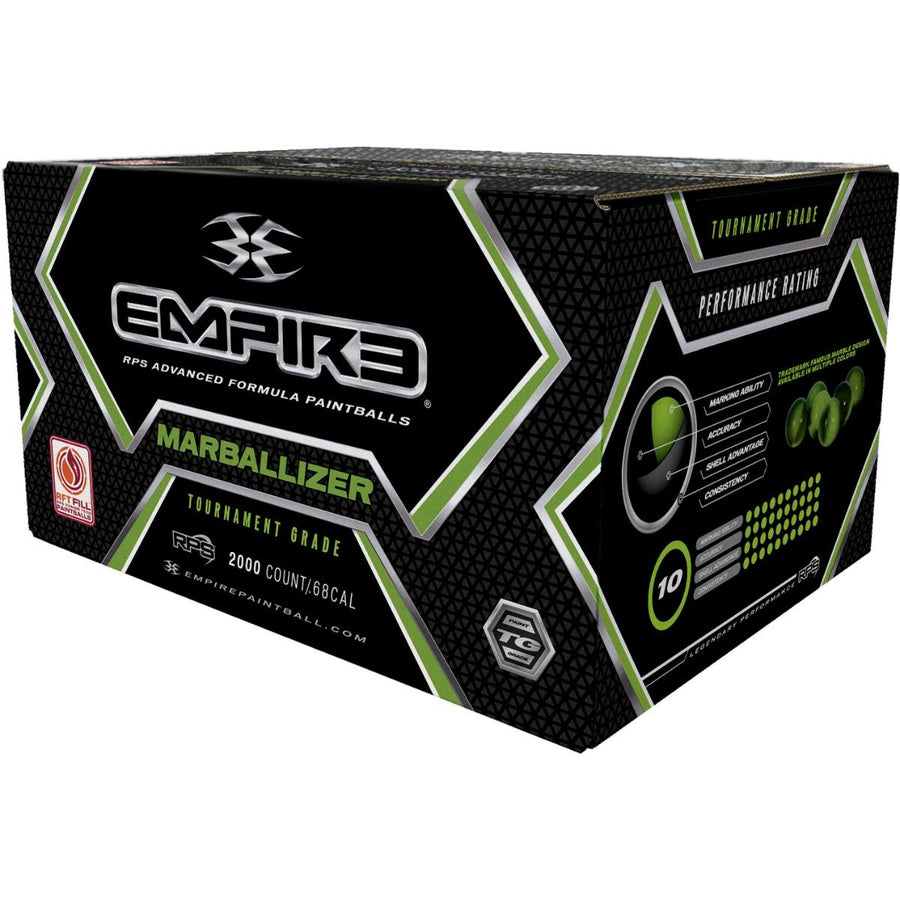 Empire Marballizer 68Cal Paintballs - 2000ct Case (Blue Swirl Yellow Fill) - TippmannParts