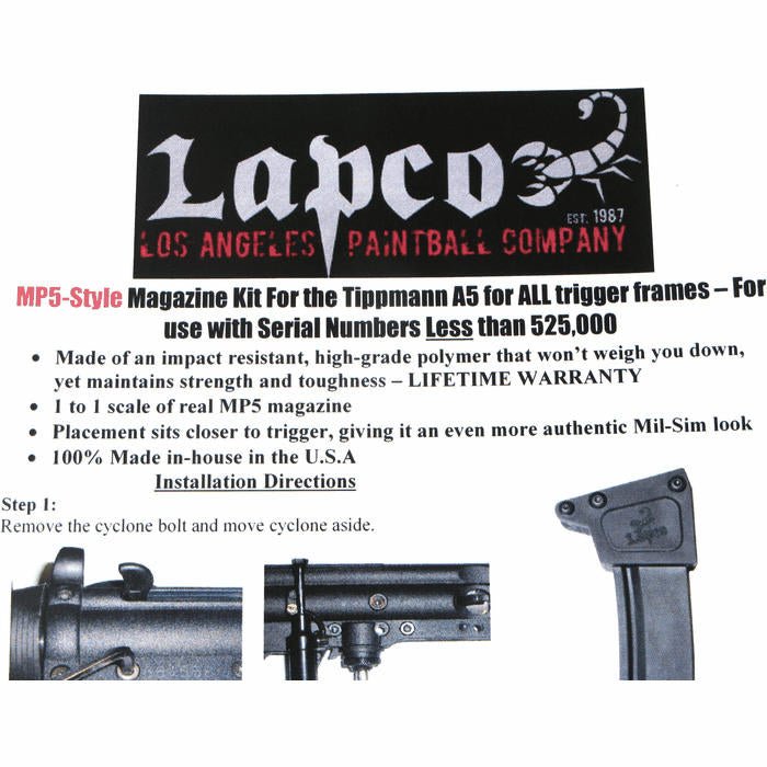 Lapco MP5 9mm Magazine - TippmannParts