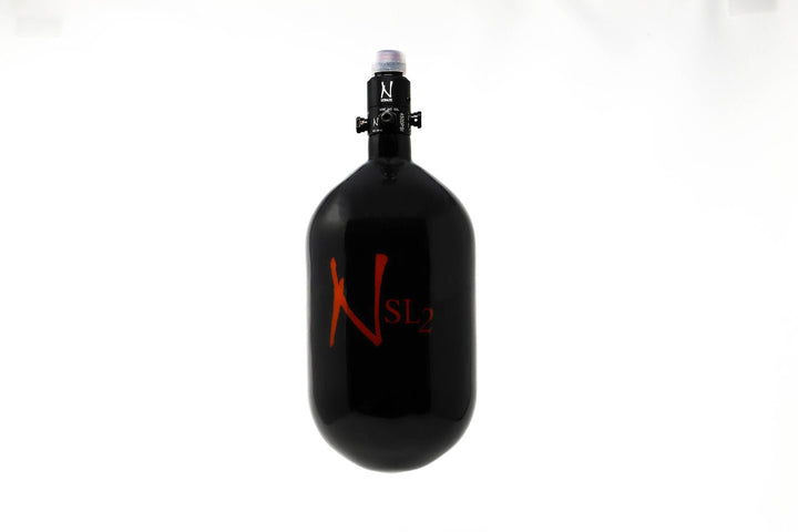 Ninja Superlite SL2 4500CF HPA Tank - 68ci - Black with Red - UL Regulator - TippmannParts