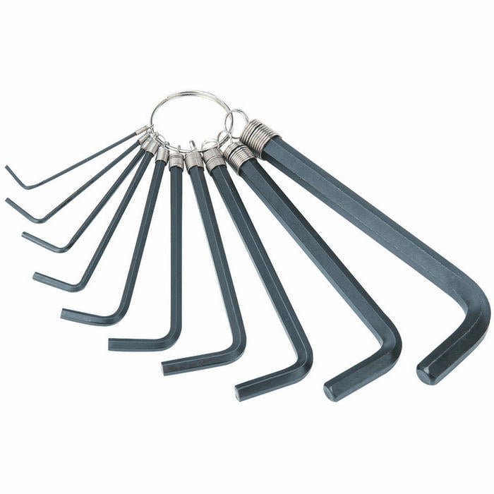 Pittsburgh Inch Allen Hex Key Ring - 10 Piece Set - TippmannParts