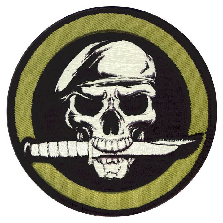 Rothco Skull & Knife Round Morale Patch - TippmannParts