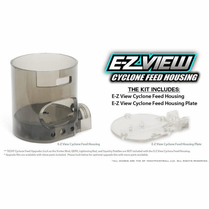 TechT Paintball Products E-Z View Cyclone Feed Housing Kit - Smoke - TippmannParts