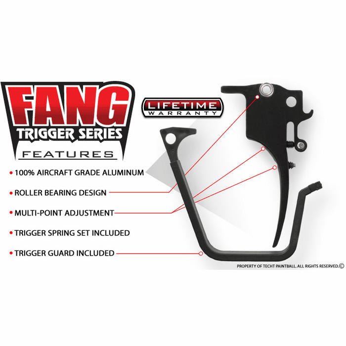 TechT Paintball Products X7 Phenom Fang Trigger with Guard and Spring - TippmannParts